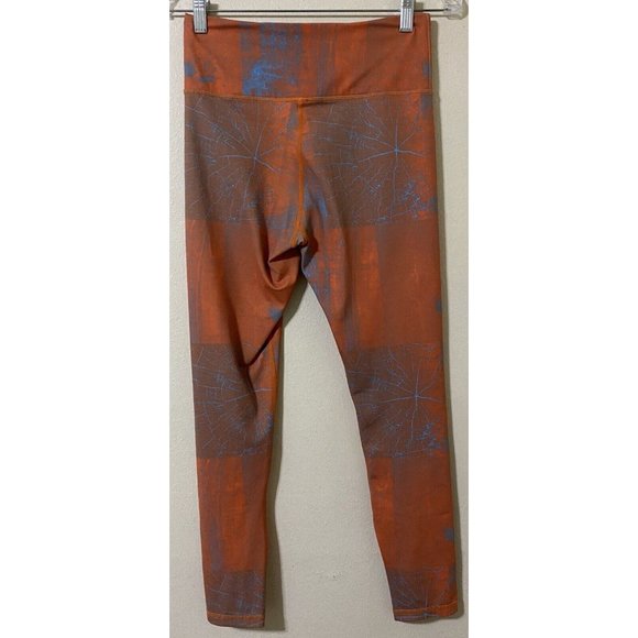 Zyia Active Women's Light N Tight Medium Leggings Orange Light Blue Geometric - Picture 4 of 7